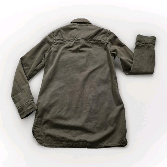 Zara Jacket Women XS Green Buttons Cotton LS Embellished Grunge Cottagecore Boho - Picture 14 of 16